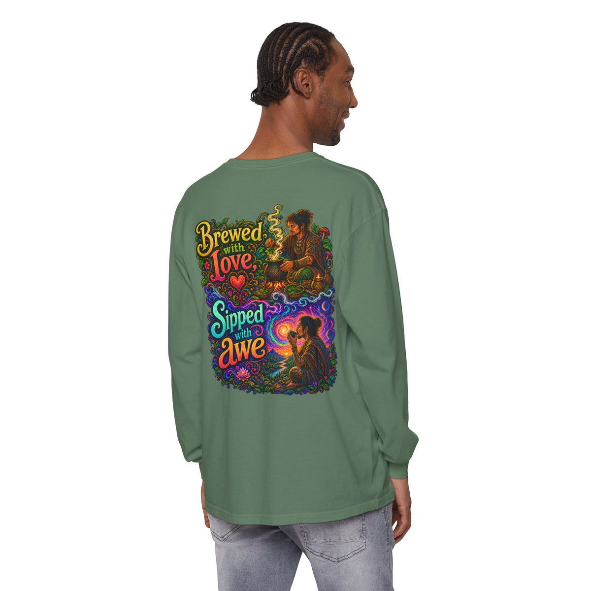 "Brewed with Love, Sipped with Awe" Long Sleeve Tee