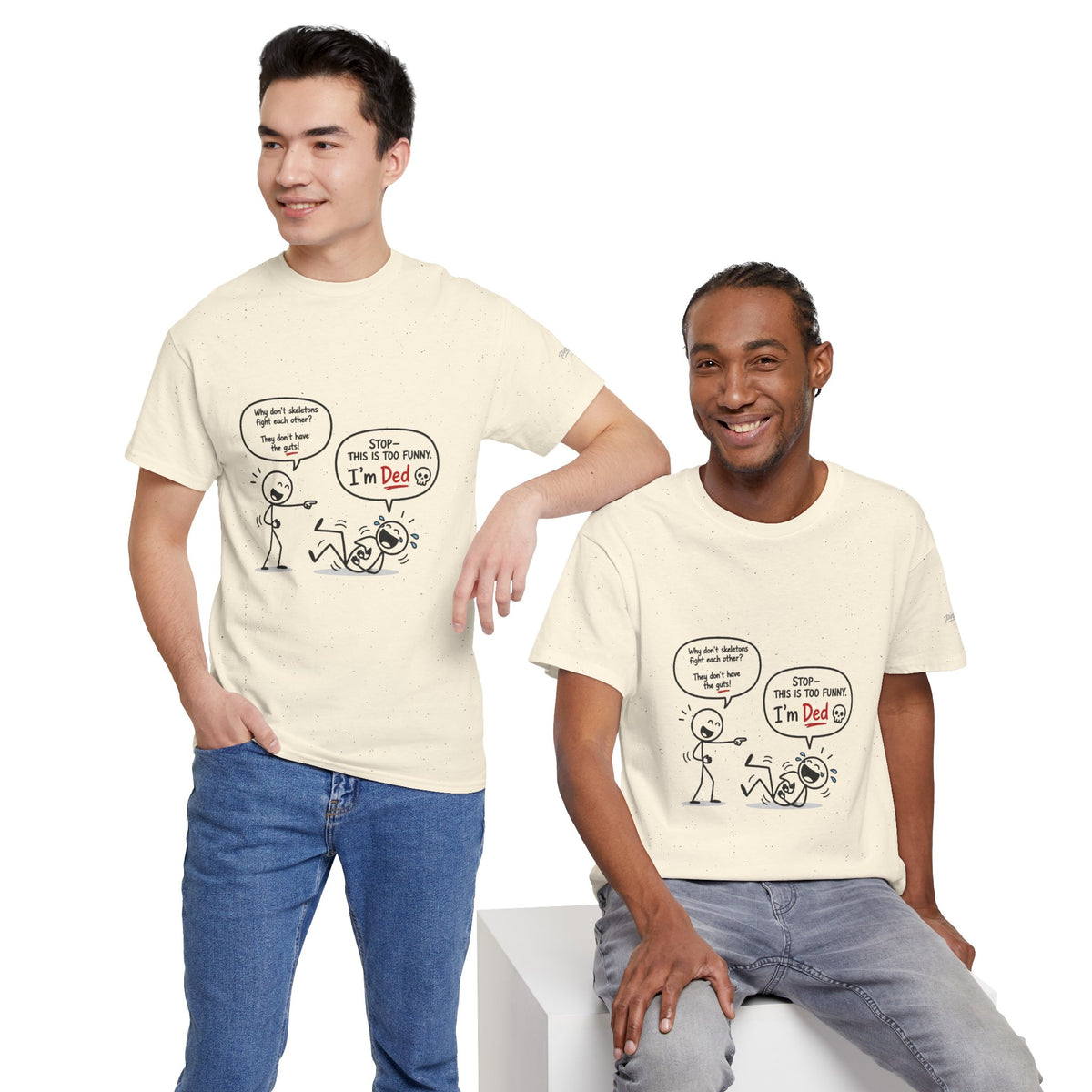 Funny "I'm Ded" Comic T-Shirt — Dark Humor Stick Figure Tee