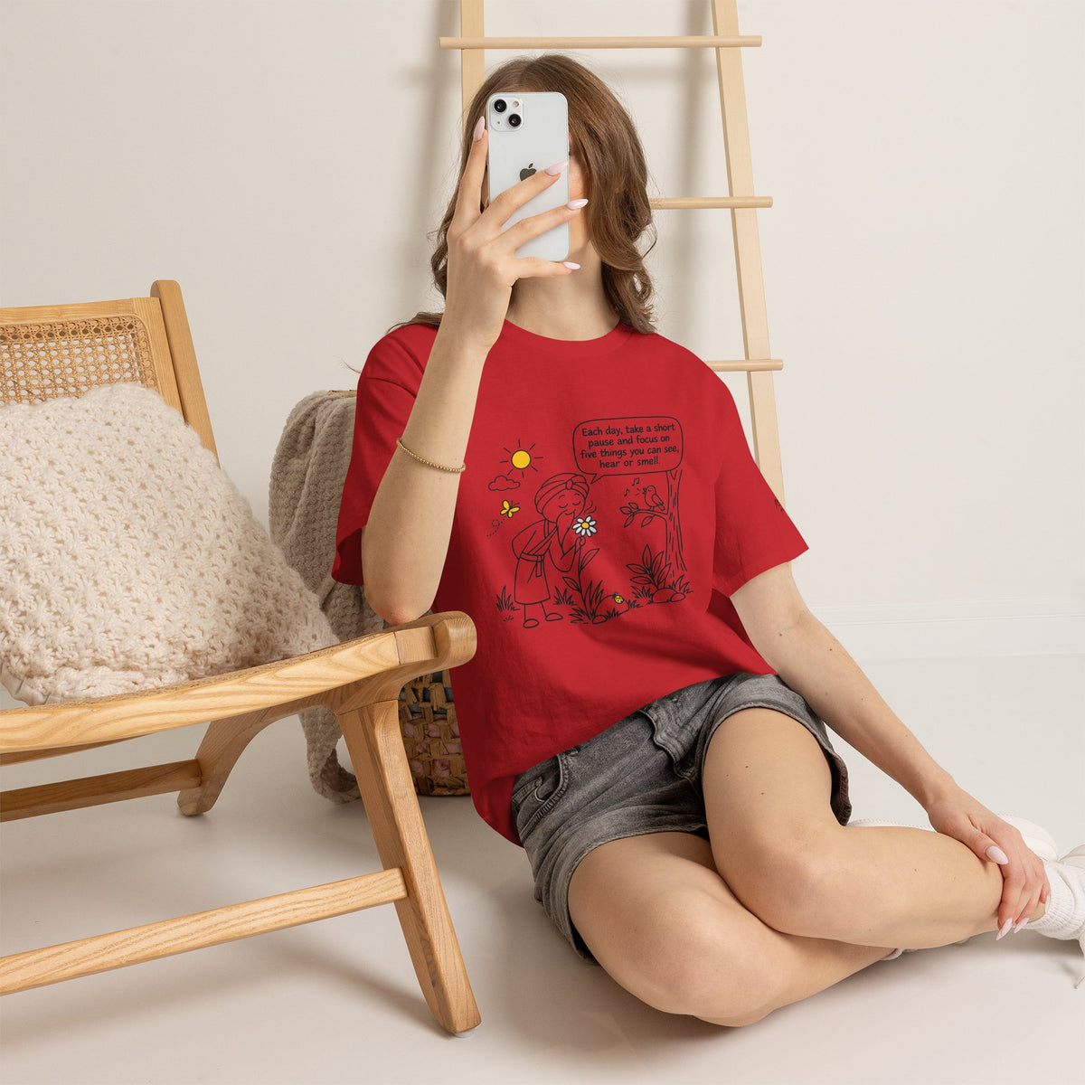 "Focus on five things you can see, hear or smell" - Master Lee's Wisdom, Unisex Heavy Cotton Tee