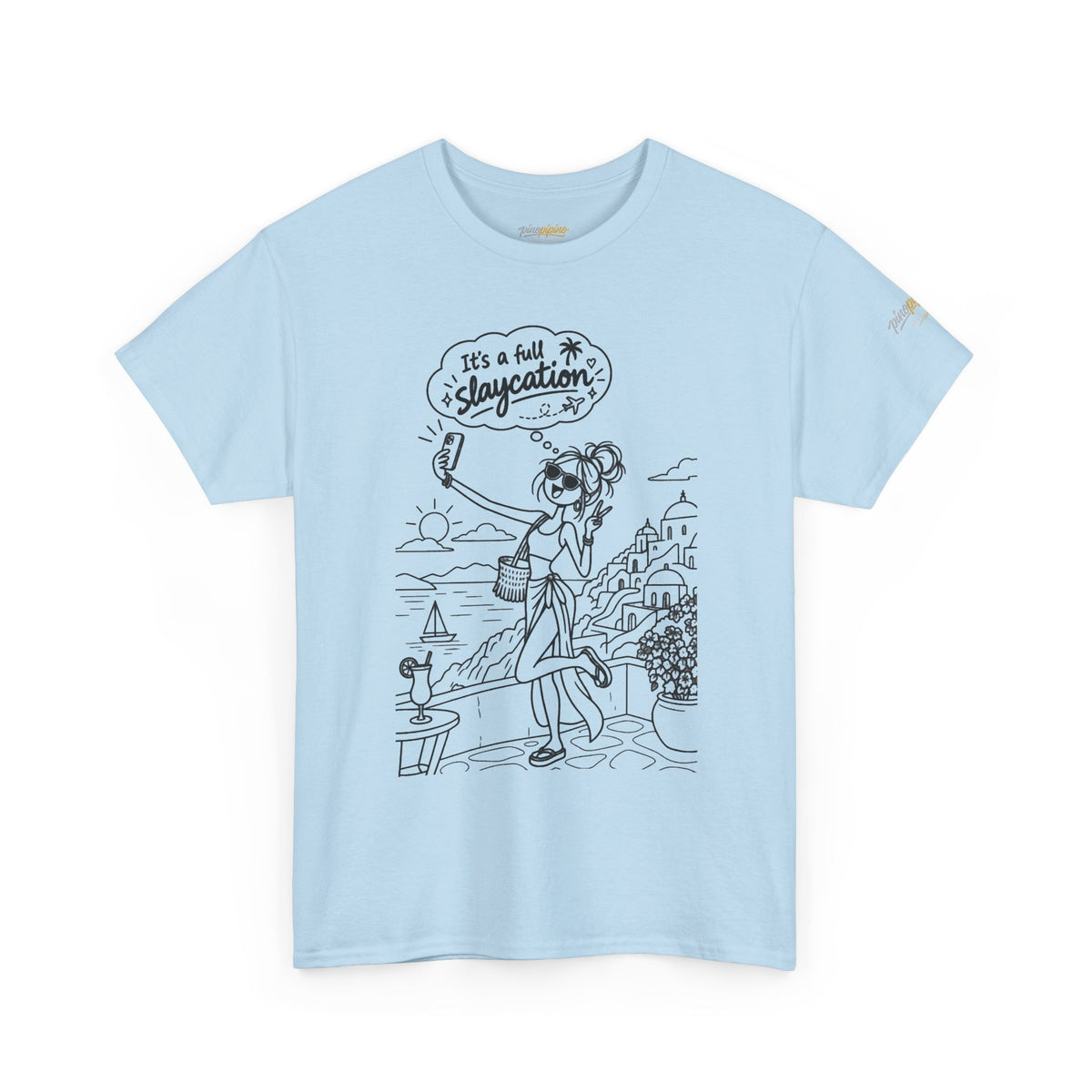 T-Shirt — "It's a Slaycation" Retro Beach Girl Graphic Tee