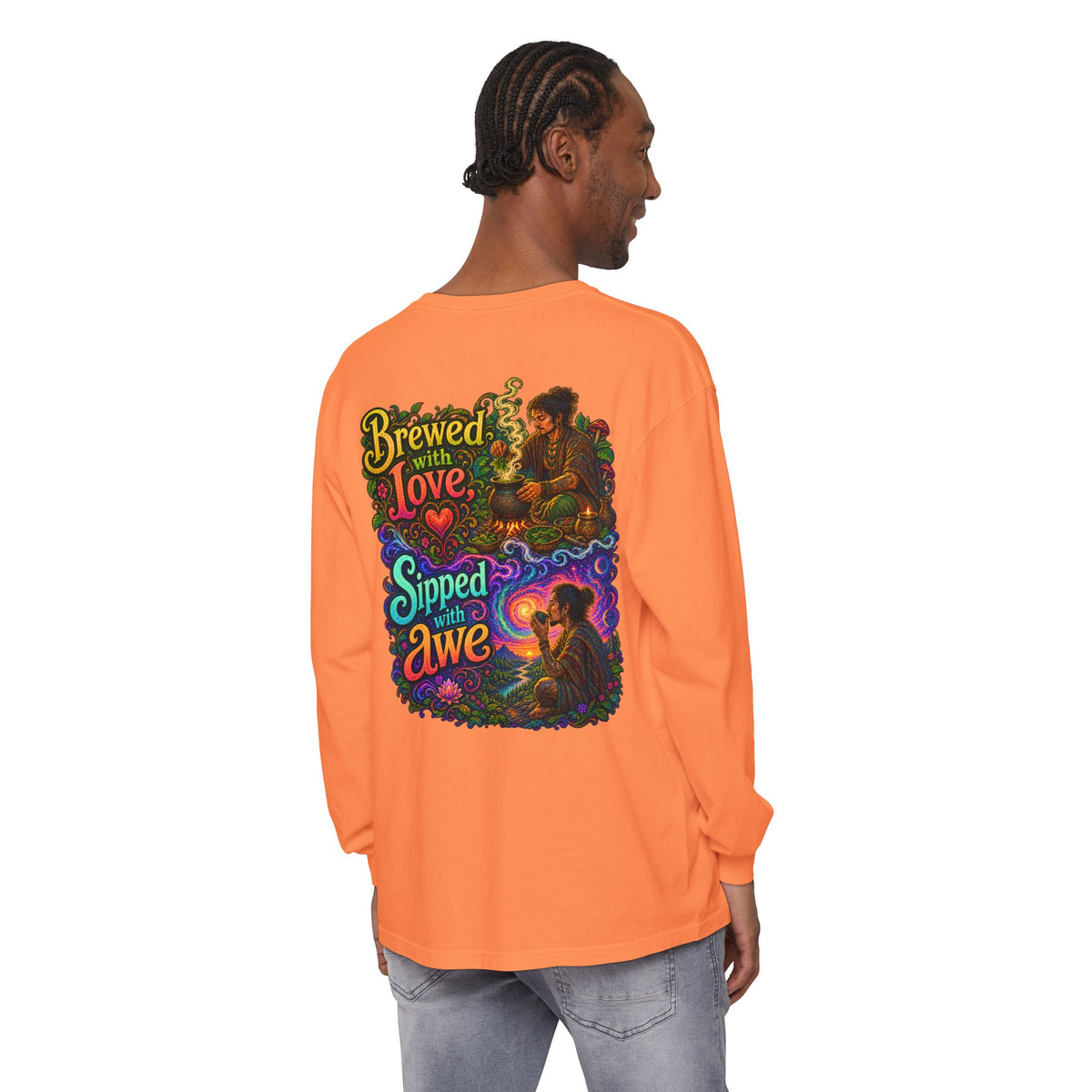 "Brewed with Love, Sipped with Awe" Long Sleeve Tee