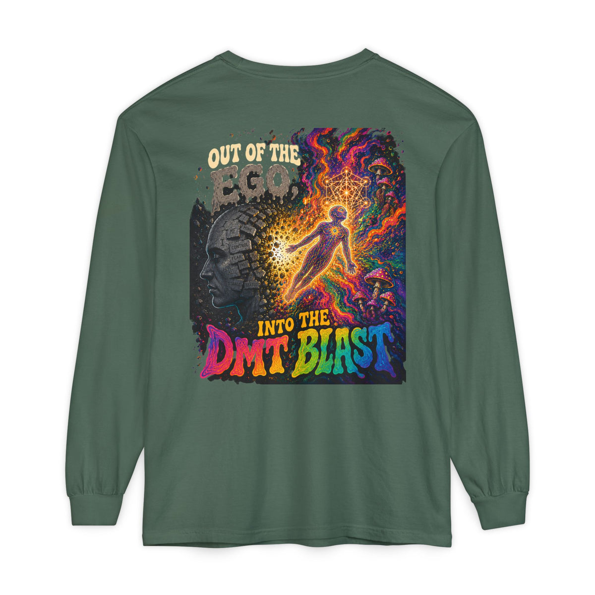 "Out of the Ego" Long Sleeve T-Shirt — Psychedelic DMT Blast Graphic