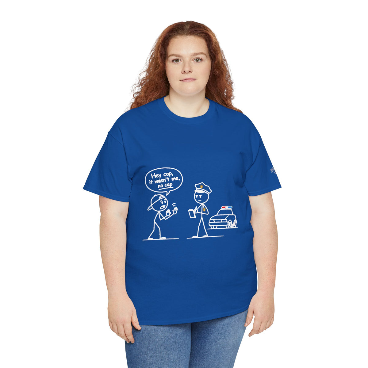 Cartoon Minimalist "No Cap" Gen Z Slang Tee
