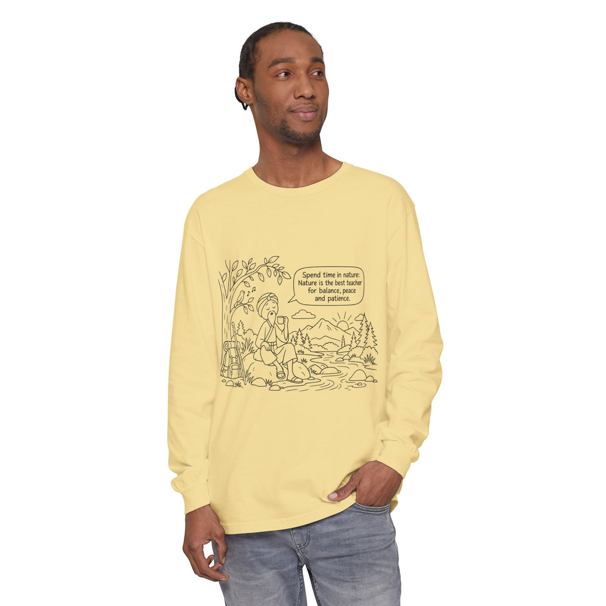 Long Sleeve T‑Shirt — "Spend time in nature" Hiking Graphic Tee