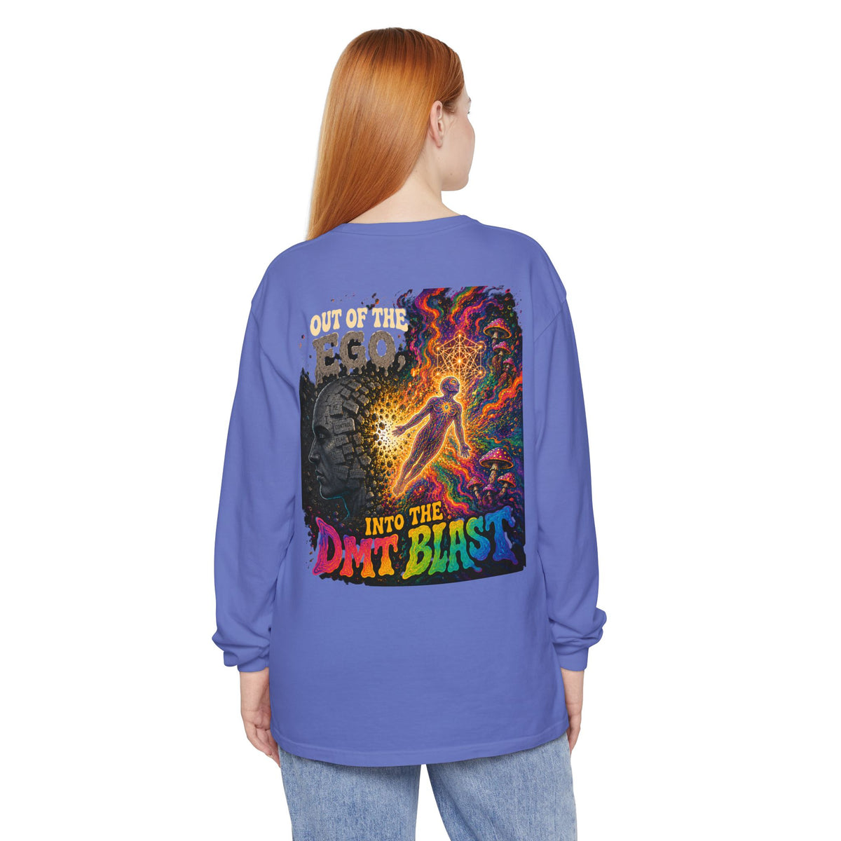 "Out of the Ego" Long Sleeve T-Shirt — Psychedelic DMT Blast Graphic