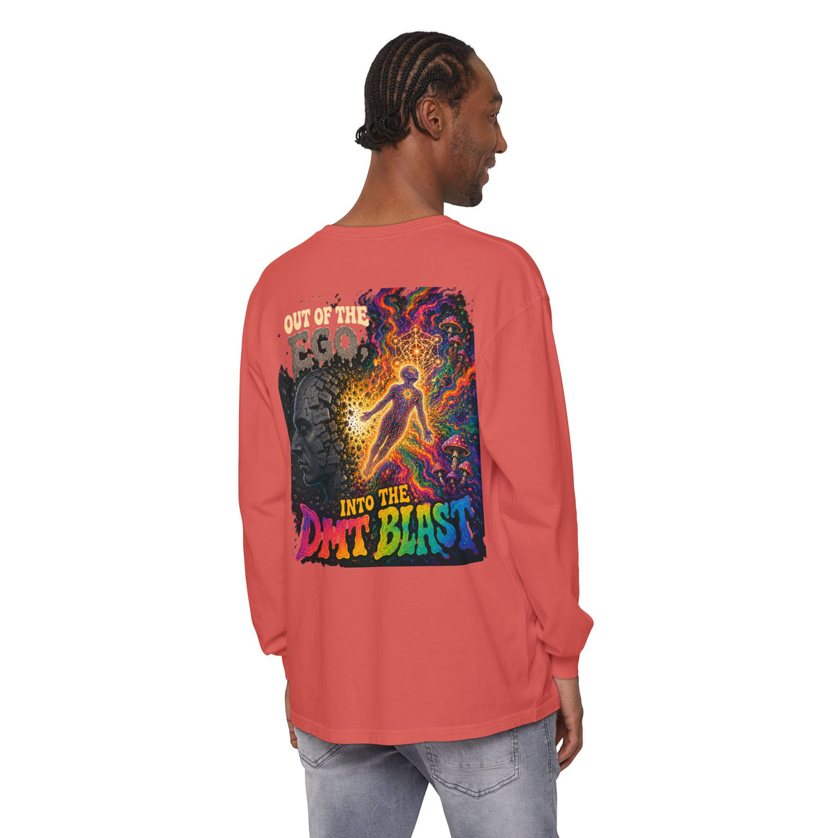 "Out of the Ego" Long Sleeve T-Shirt — Psychedelic DMT Blast Graphic