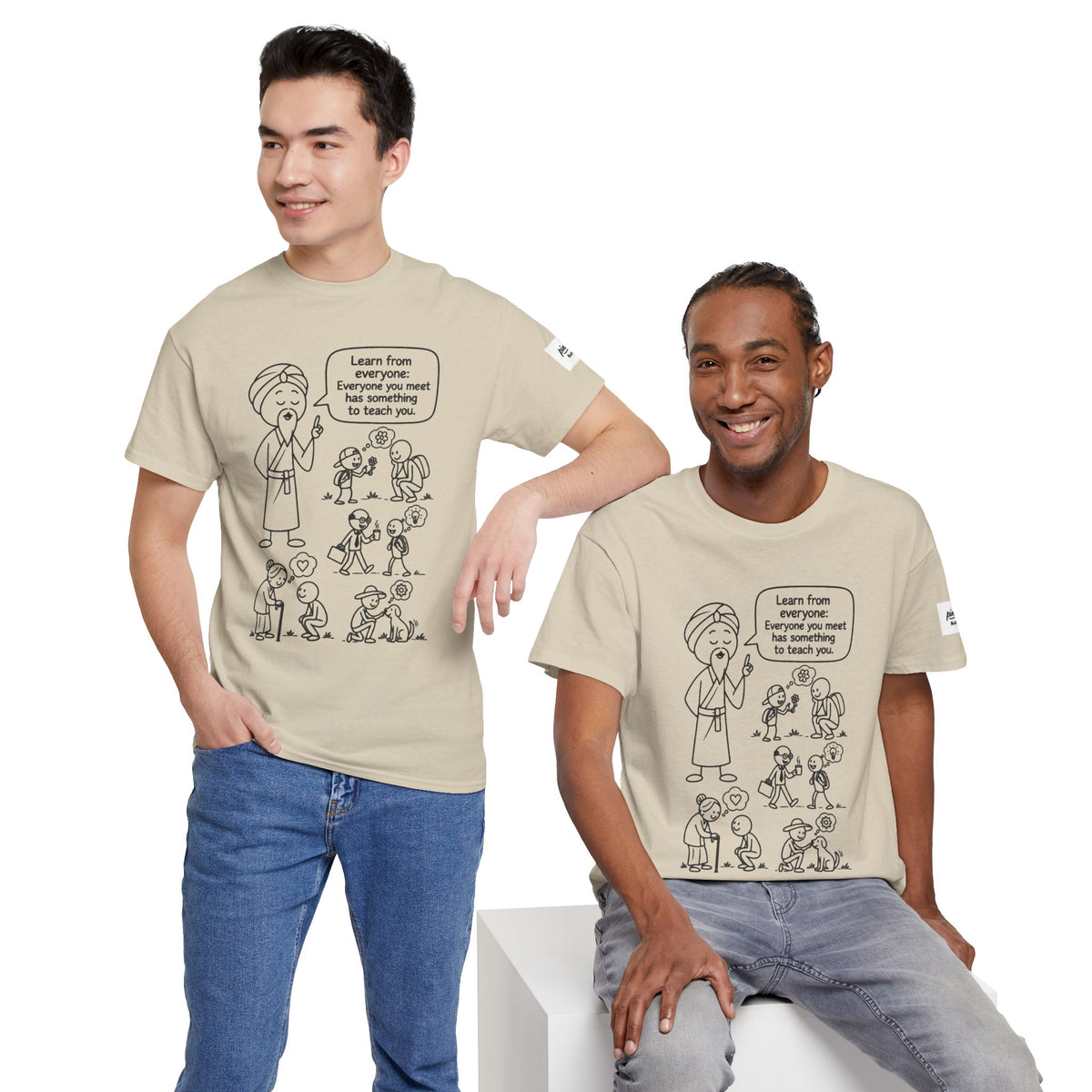 Spiritual Teacher Comic Tee — "Learn from Everyone" Graphic T‑Shirt