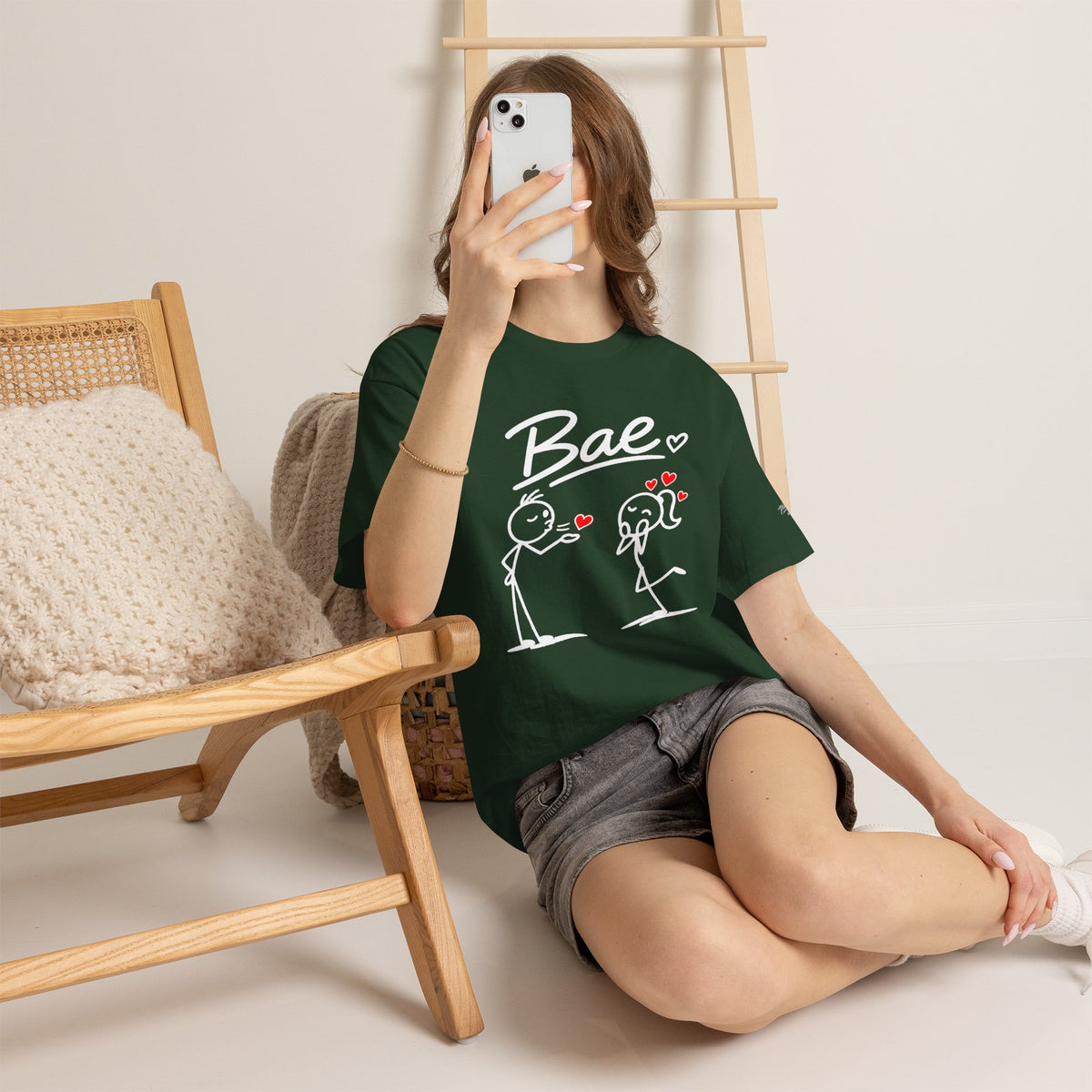 "Bae" Stick Figure Couple T‑Shirt — Cute Romantic Tee