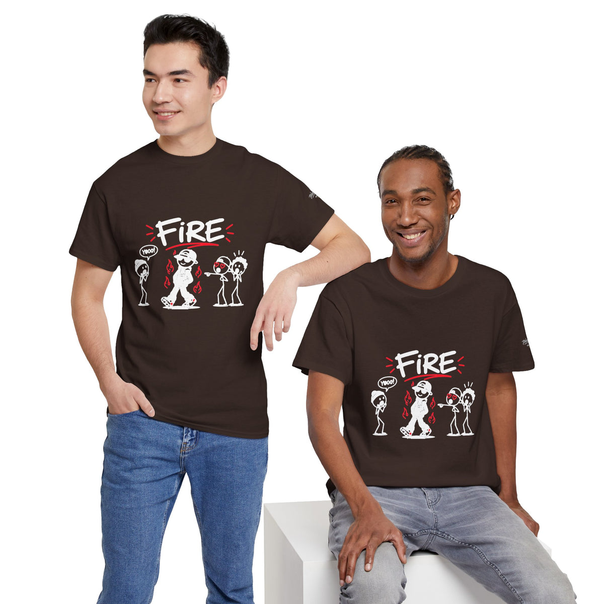 "Fire" Gen Z Cartoon Tee