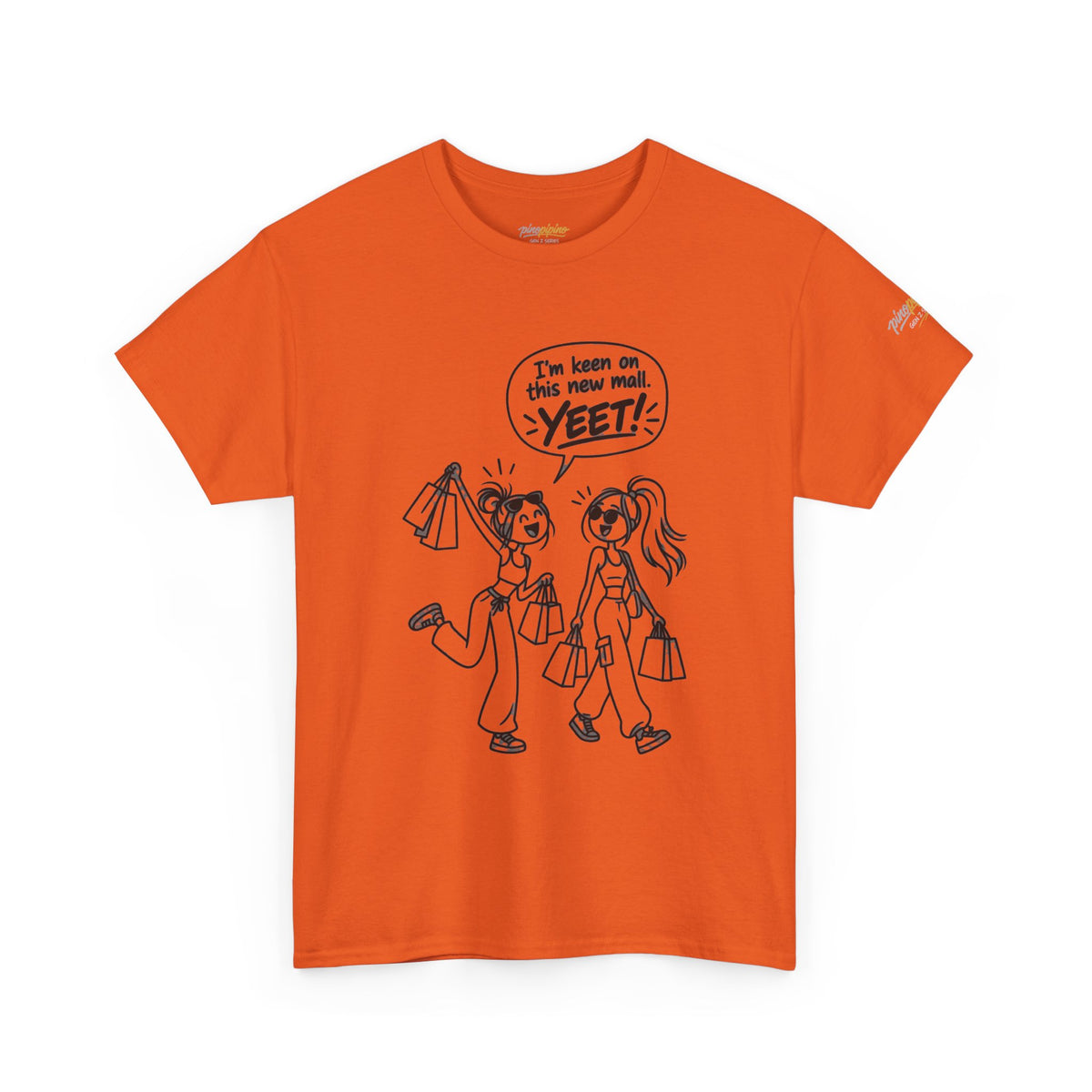 Graphic Tee — "I’m keen on this new mall. YEET" Shopping Cartoon Shirt
