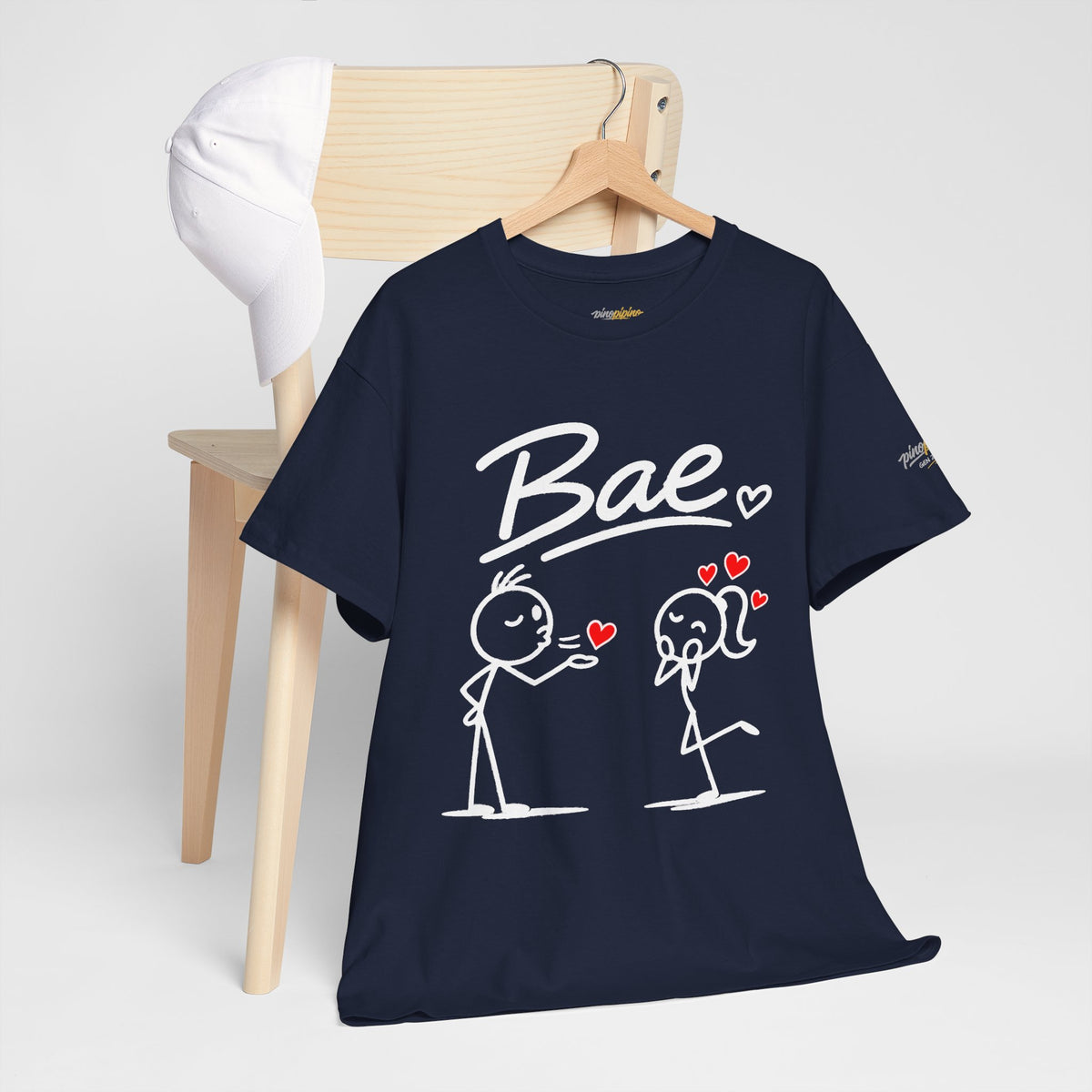 "Bae" Stick Figure Couple T‑Shirt — Cute Romantic Tee