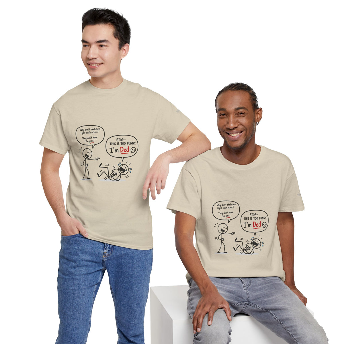 Funny "I'm Ded" Comic T-Shirt — Dark Humor Stick Figure Tee