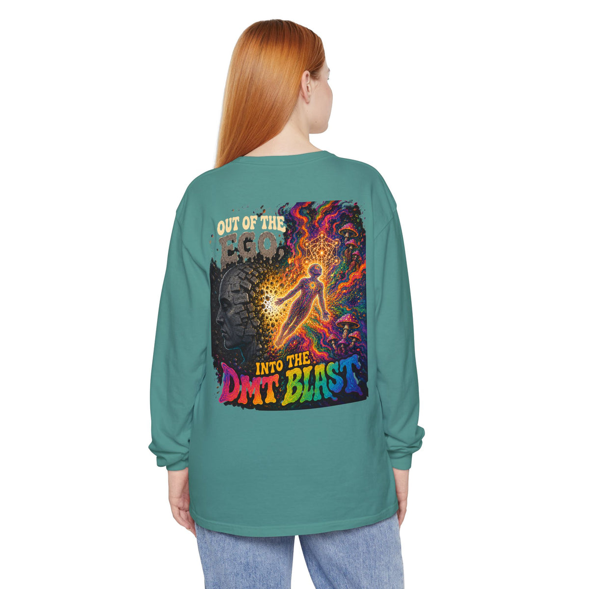 "Out of the Ego" Long Sleeve T-Shirt — Psychedelic DMT Blast Graphic