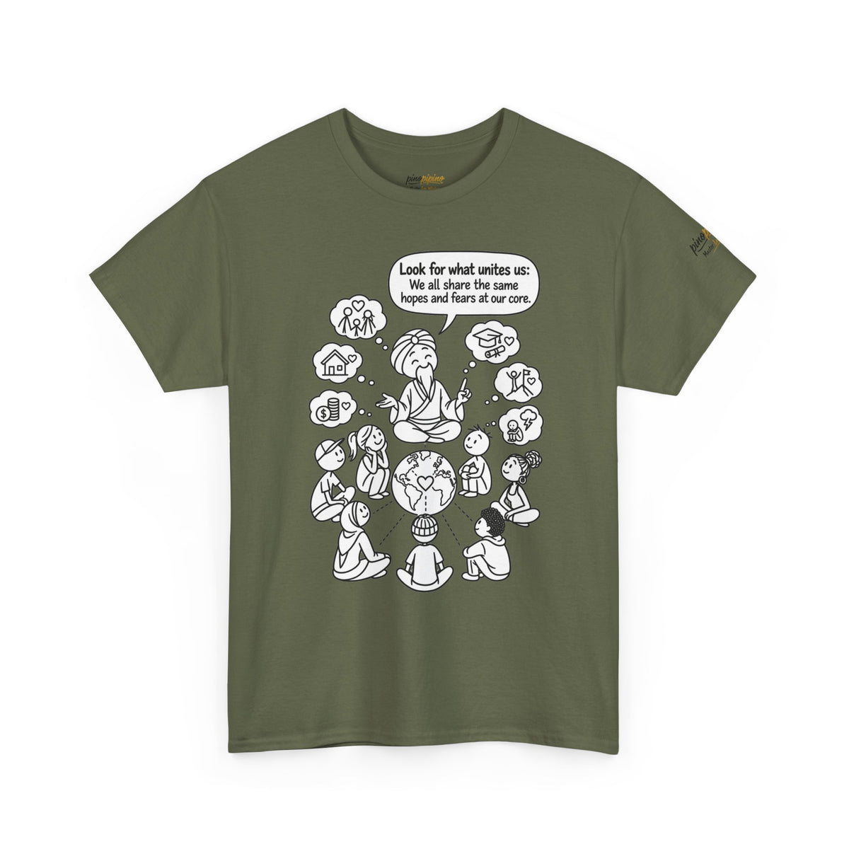 "Look for what unites us" Community Peace Crewneck Tee
