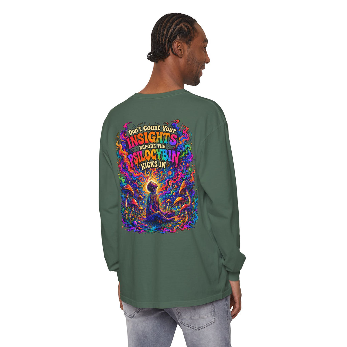 "Don't Count Your Insights" Long Sleeve Tee — Psychedelic Mushroom Art