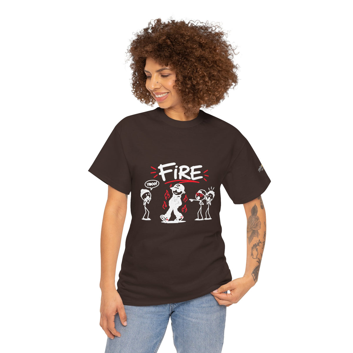 "Fire" Gen Z Cartoon Tee