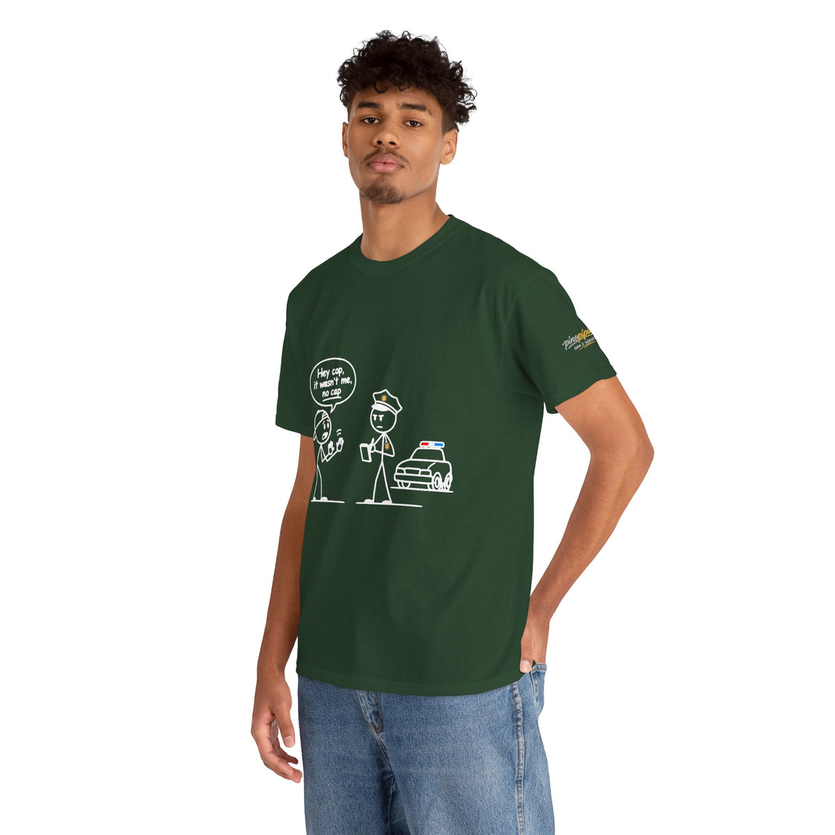 Cartoon Minimalist "No Cap" Gen Z Slang Tee