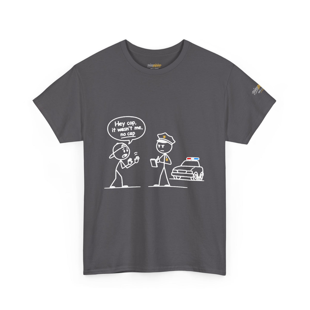 Cartoon Minimalist "No Cap" Gen Z Slang Tee