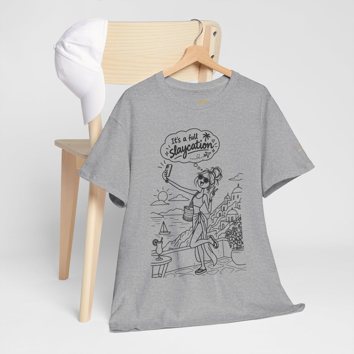 T-Shirt — "It's a Slaycation" Retro Beach Girl Graphic Tee