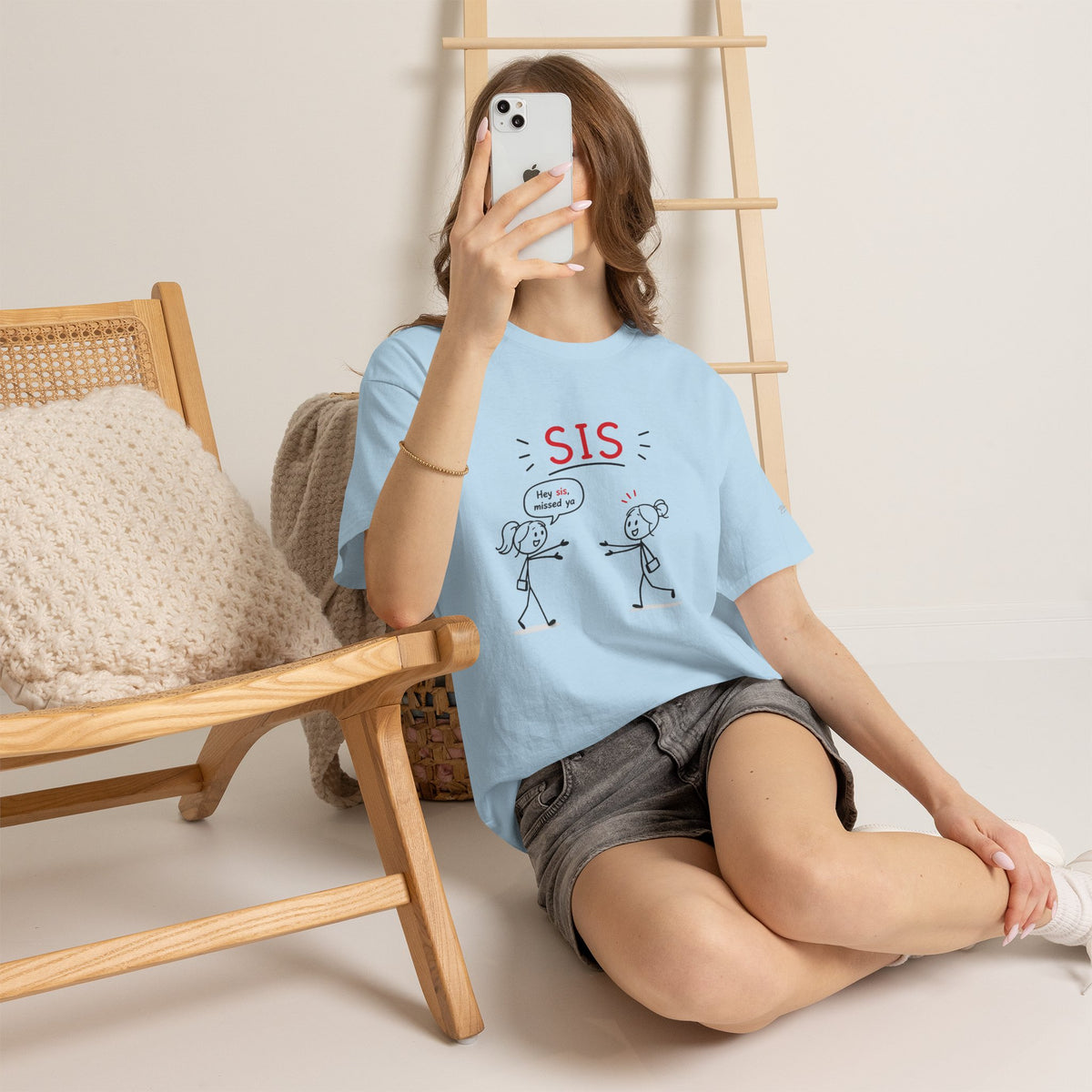 "Hey Sis, Missed Ya" Sister Cartoon Tee —  Funny Matching Shirt