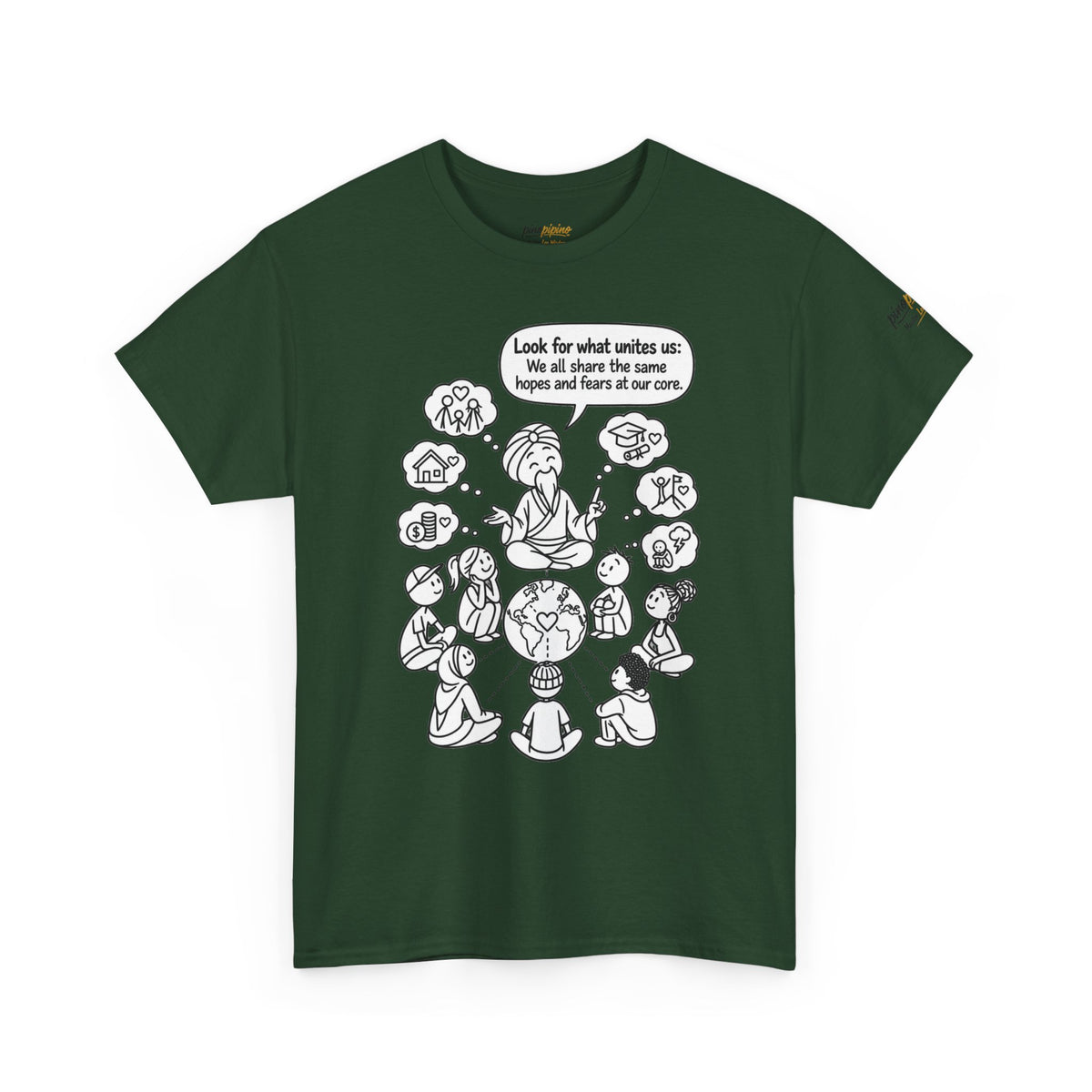 "Look for what unites us" Community Peace Crewneck Tee