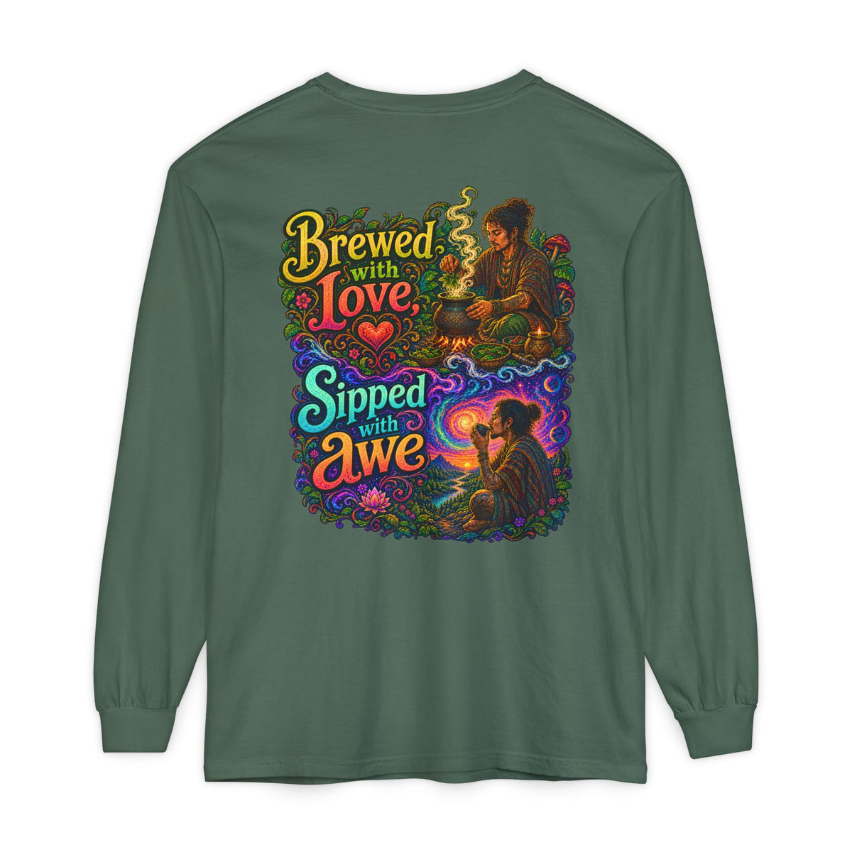 "Brewed with Love, Sipped with Awe" Long Sleeve Tee
