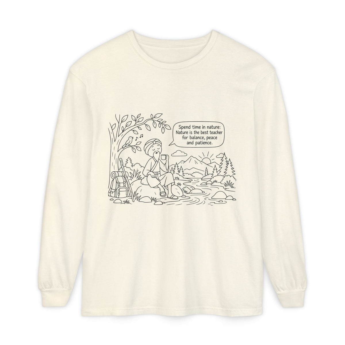 Long Sleeve T‑Shirt — "Spend time in nature" Hiking Graphic Tee