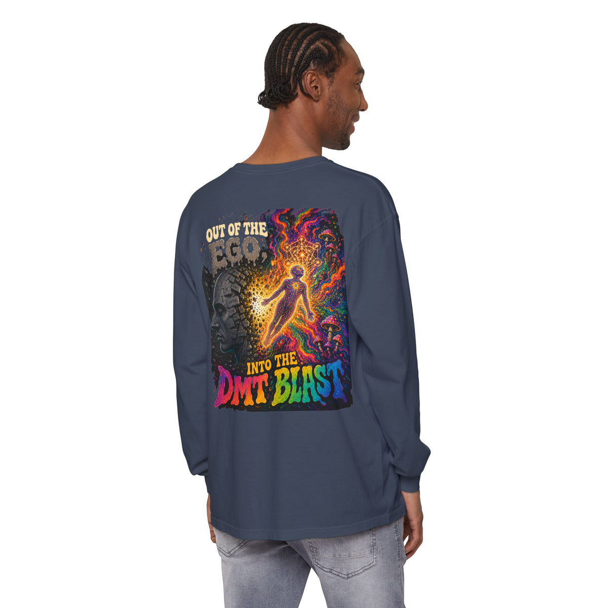 "Out of the Ego" Long Sleeve T-Shirt — Psychedelic DMT Blast Graphic