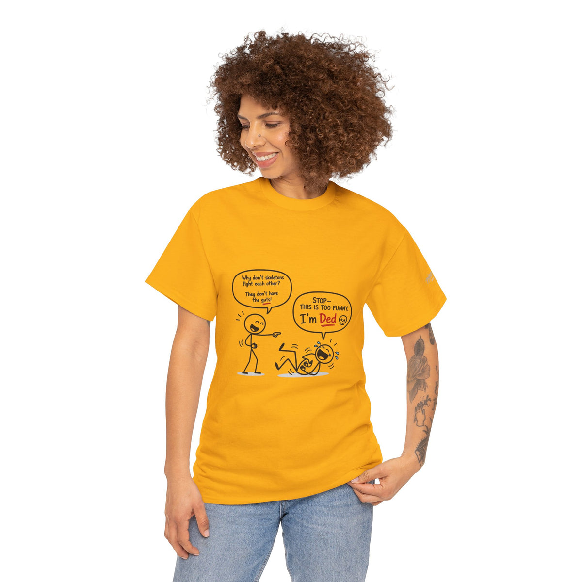 Funny "I'm Ded" Comic T-Shirt — Dark Humor Stick Figure Tee
