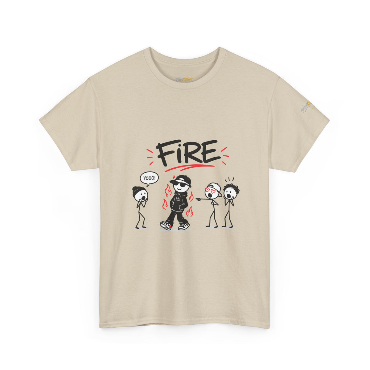 "Fire" Gen Z Slang Stick Figure Tee