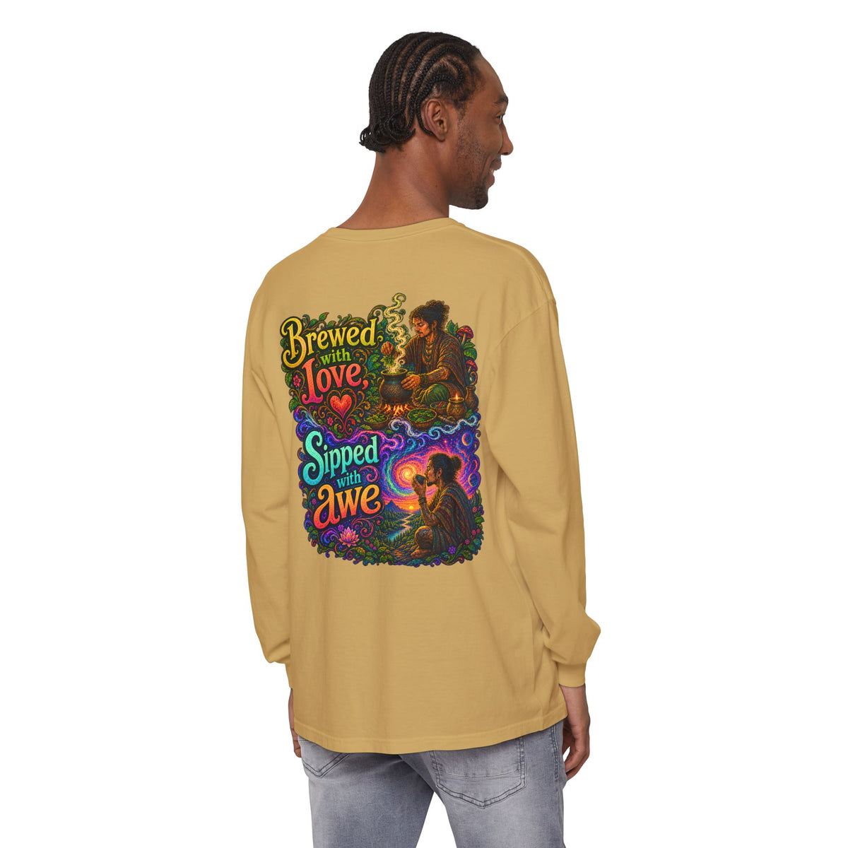 "Brewed with Love, Sipped with Awe" Long Sleeve Tee