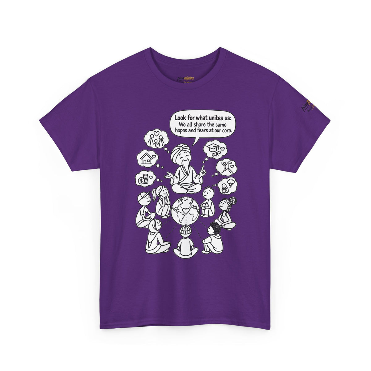 "Look for what unites us" Community Peace Crewneck Tee