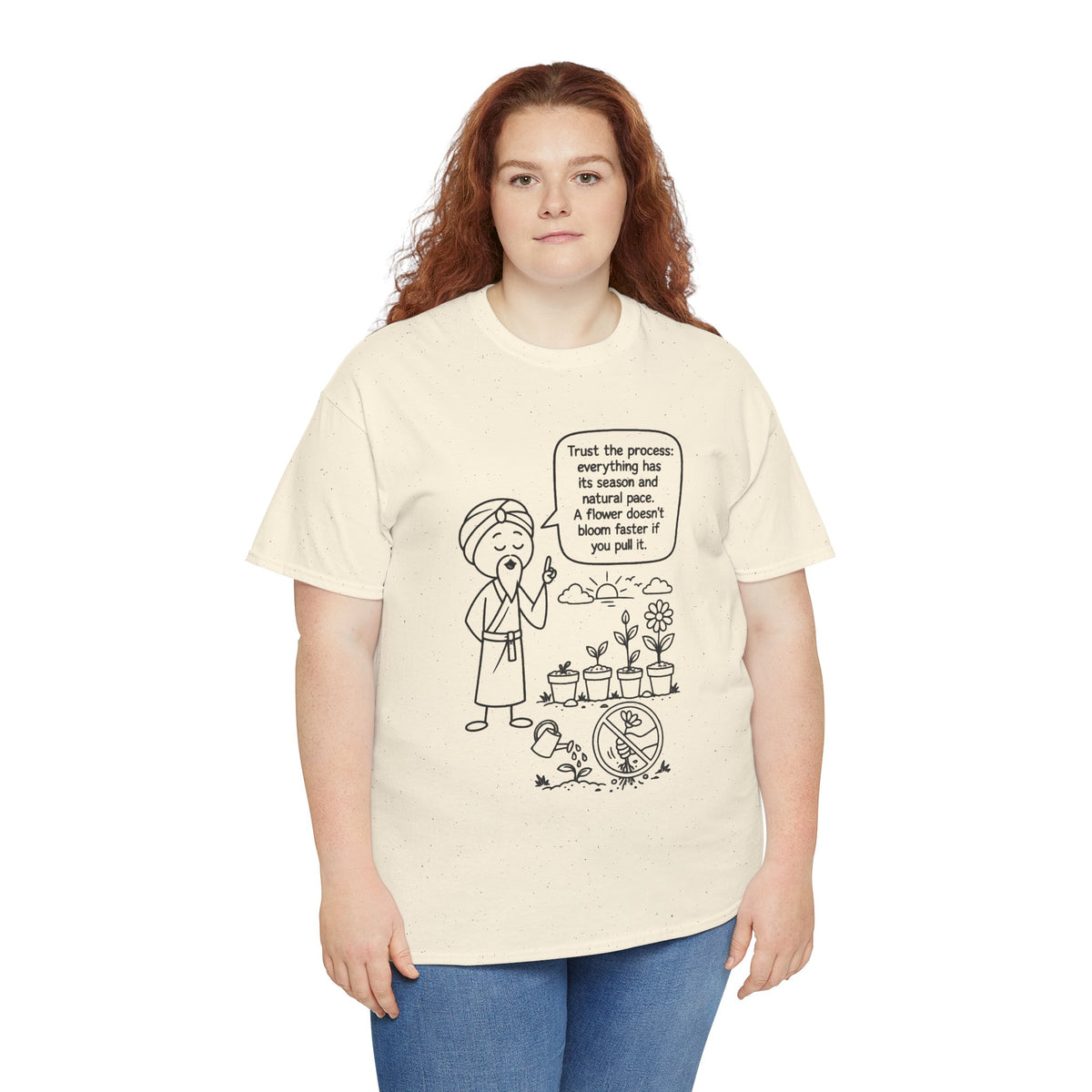 T-Shirt — "Trust the Process" Wise Cartoon Tee