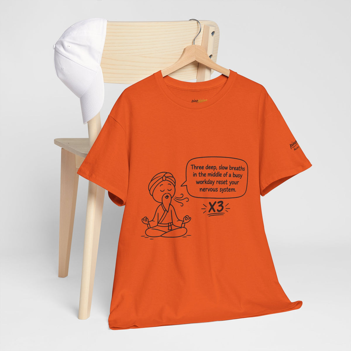 Meditation Reminder Tee — "Three deep, slow breaths" Relaxation T-Shirt