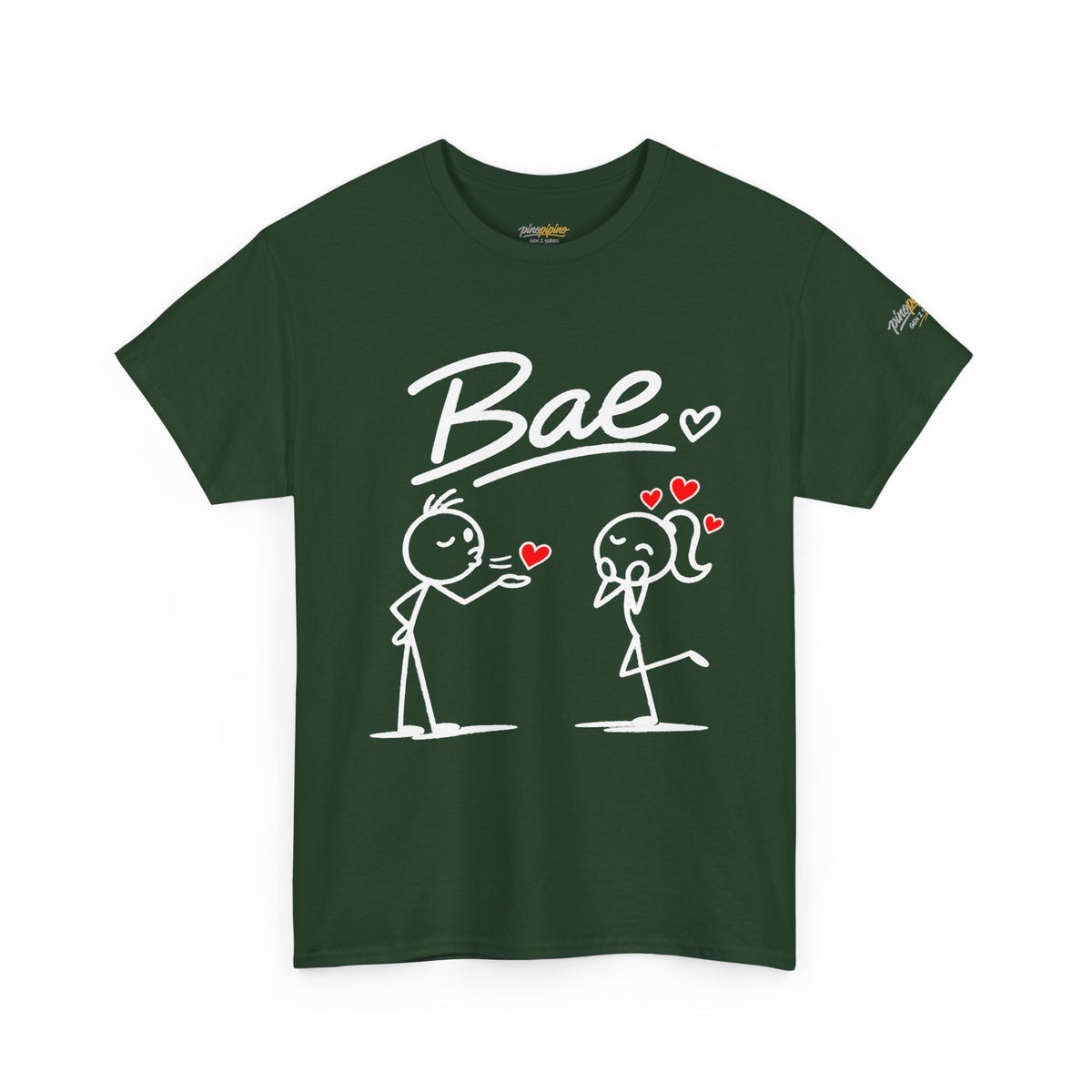 "Bae" Stick Figure Couple T‑Shirt — Cute Romantic Tee