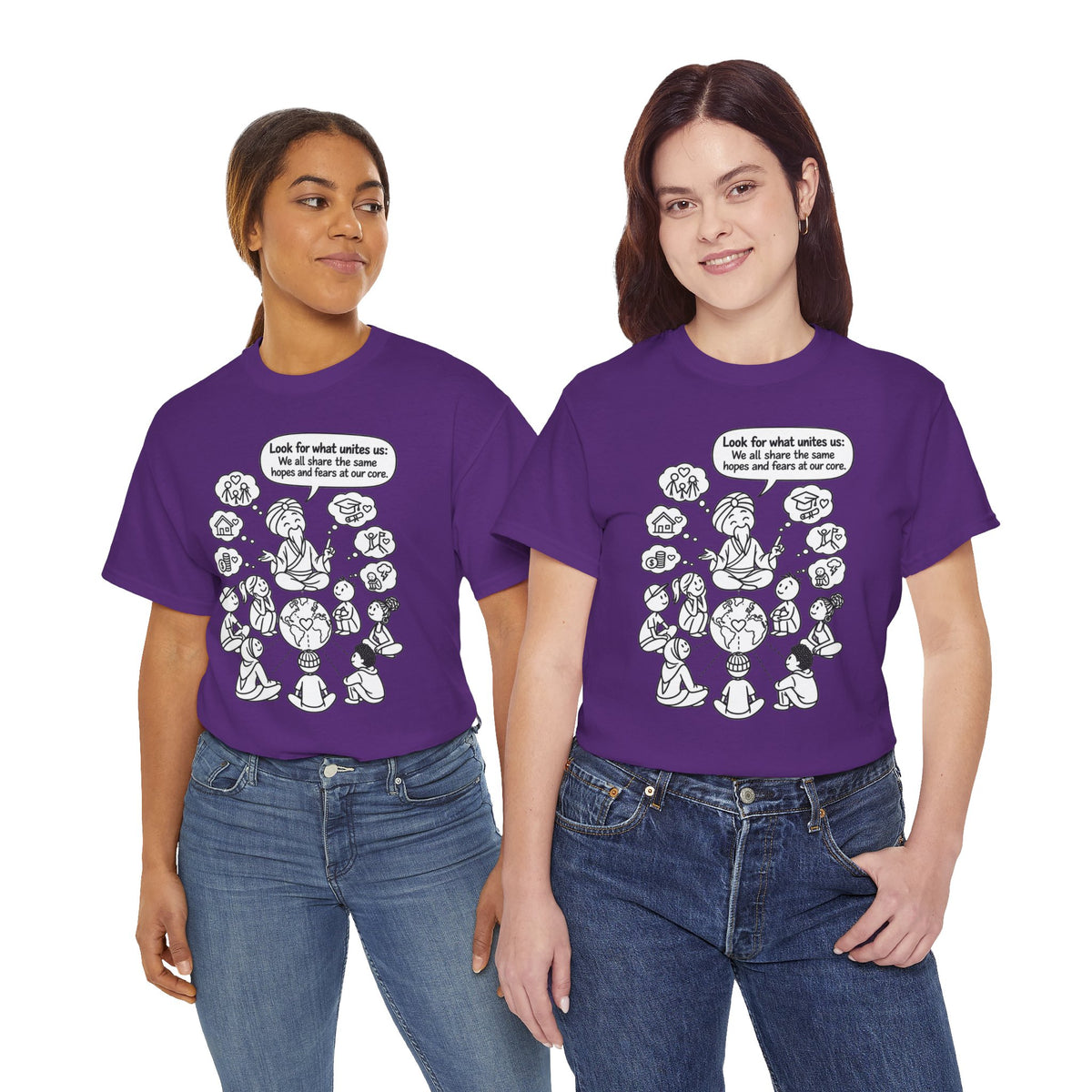 "Look for what unites us" Community Peace Crewneck Tee