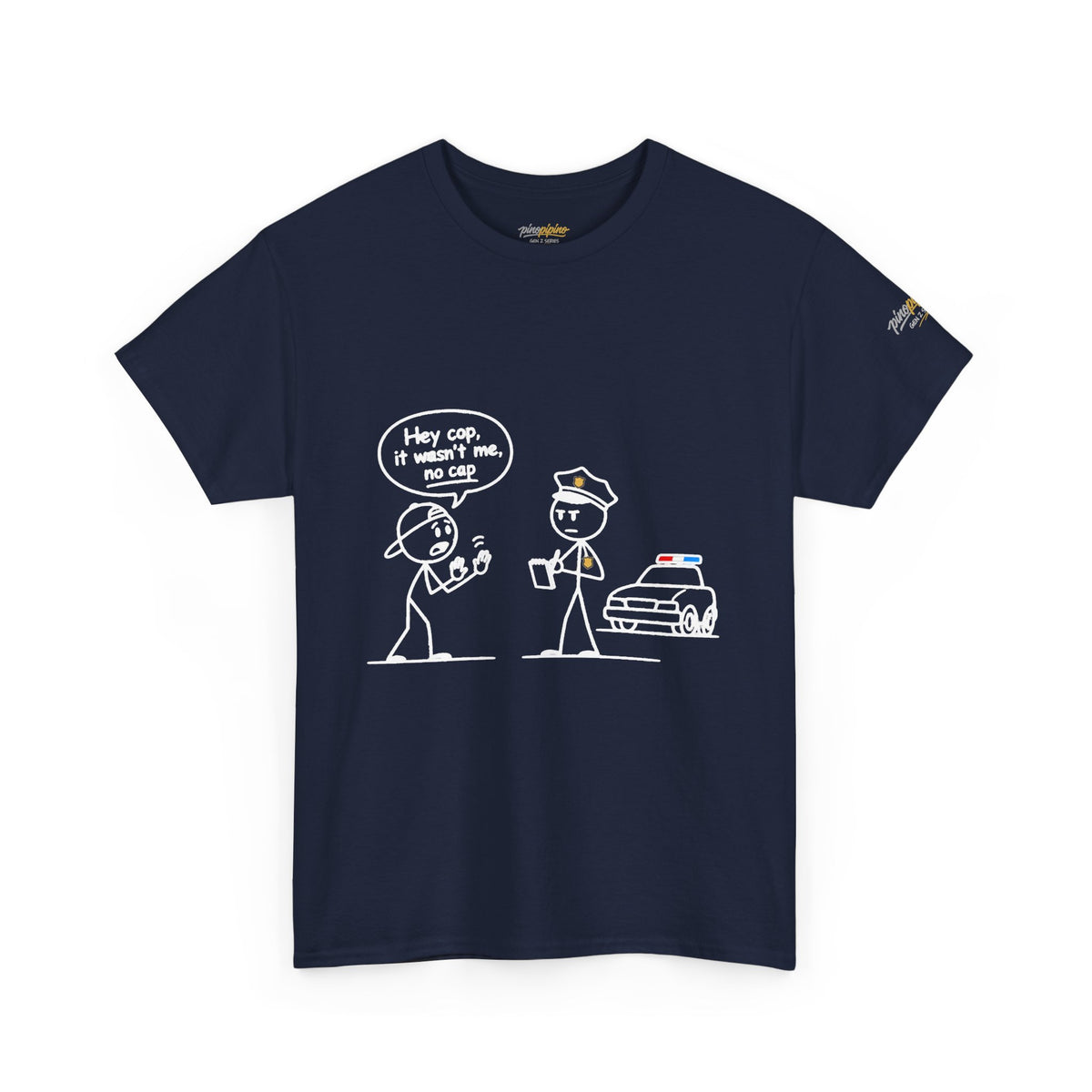 Cartoon Minimalist "No Cap" Gen Z Slang Tee