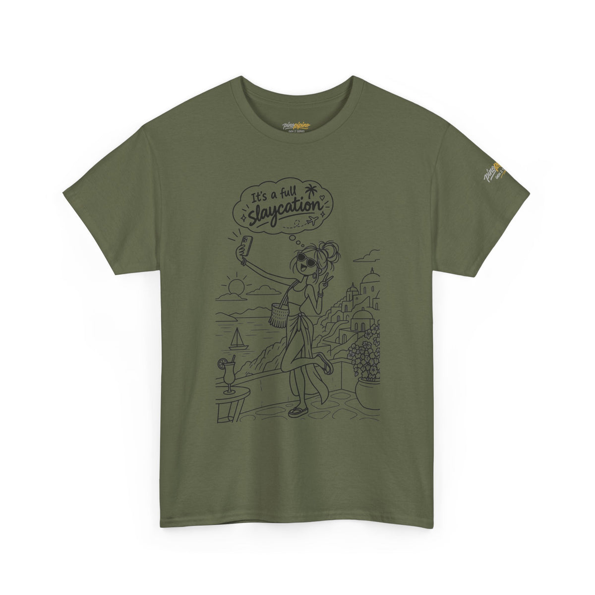 T-Shirt — "It's a Slaycation" Retro Beach Girl Graphic Tee