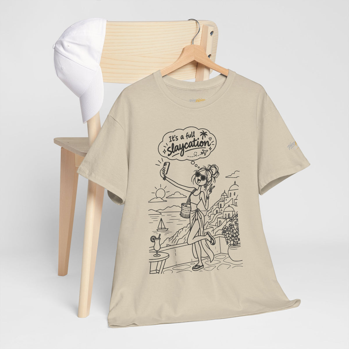 T-Shirt — "It's a Slaycation" Retro Beach Girl Graphic Tee