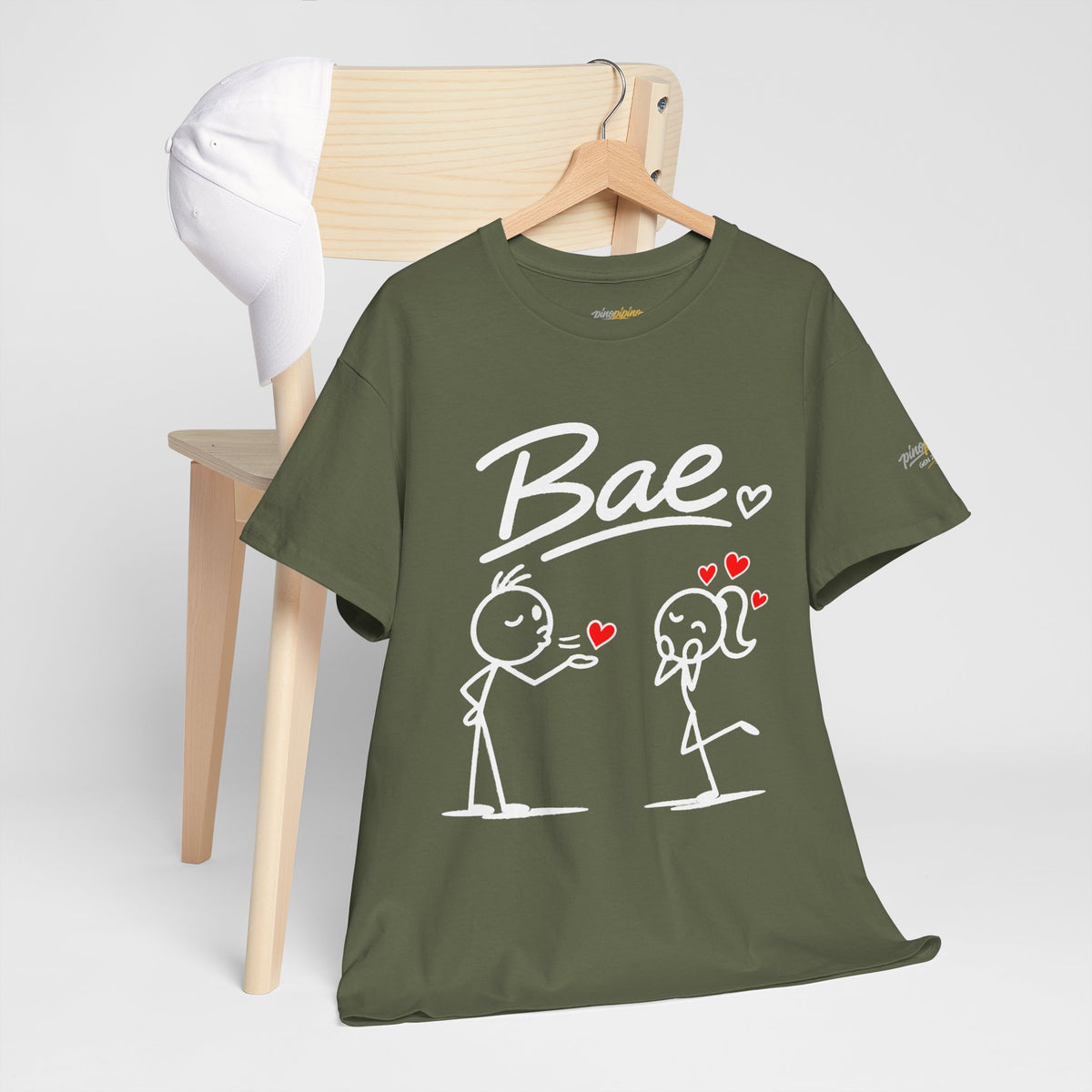 "Bae" Stick Figure Couple T‑Shirt — Cute Romantic Tee