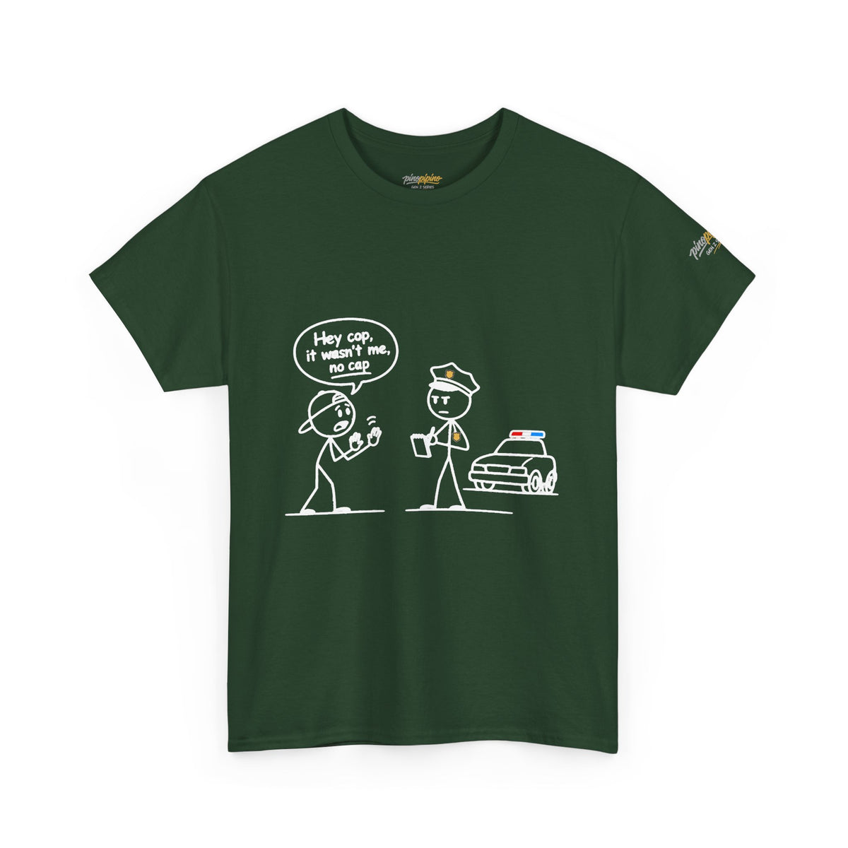 Cartoon Minimalist "No Cap" Gen Z Slang Tee