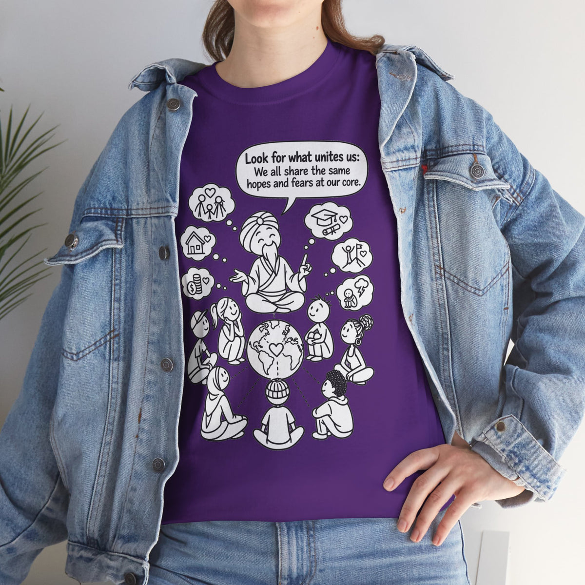 "Look for what unites us" Community Peace Crewneck Tee