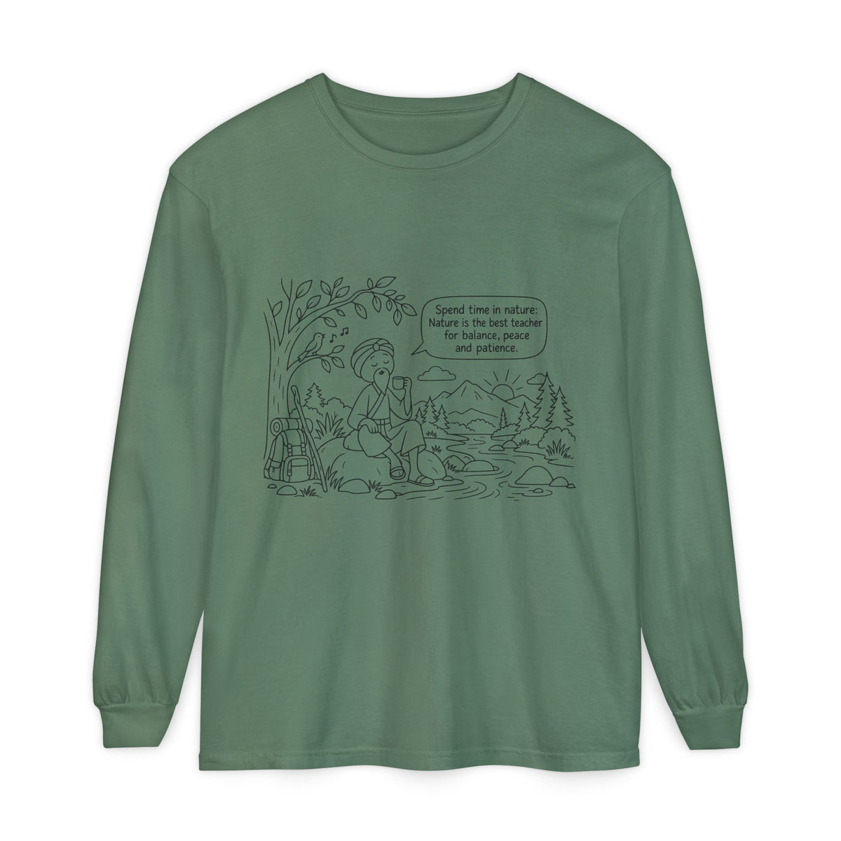 Long Sleeve T‑Shirt — "Spend time in nature" Hiking Graphic Tee