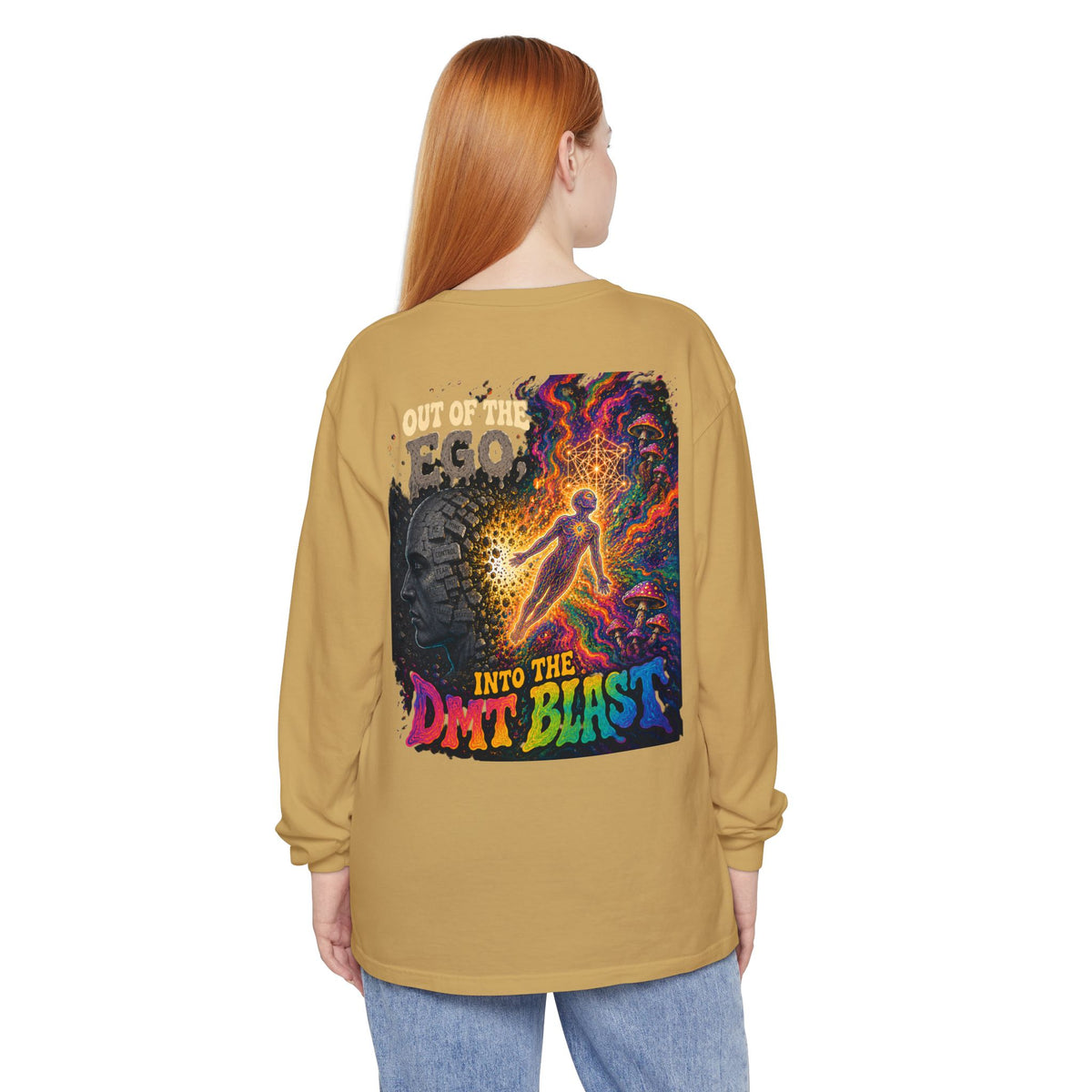 "Out of the Ego" Long Sleeve T-Shirt — Psychedelic DMT Blast Graphic