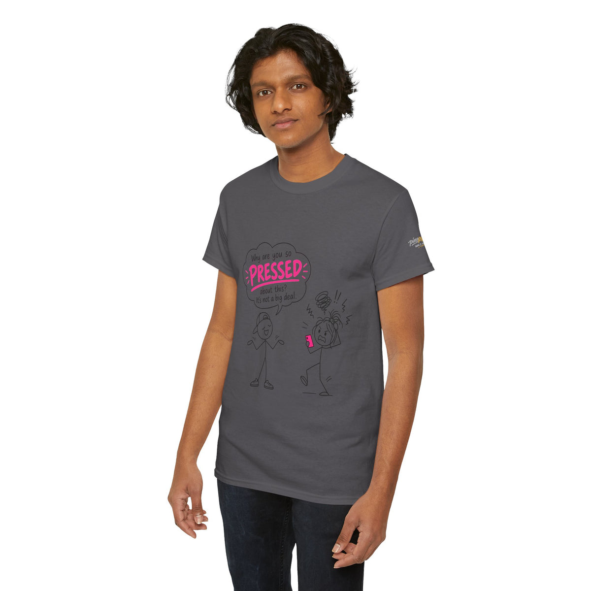 "Why Are You So Pressed?" Cartoon Graphic Tee