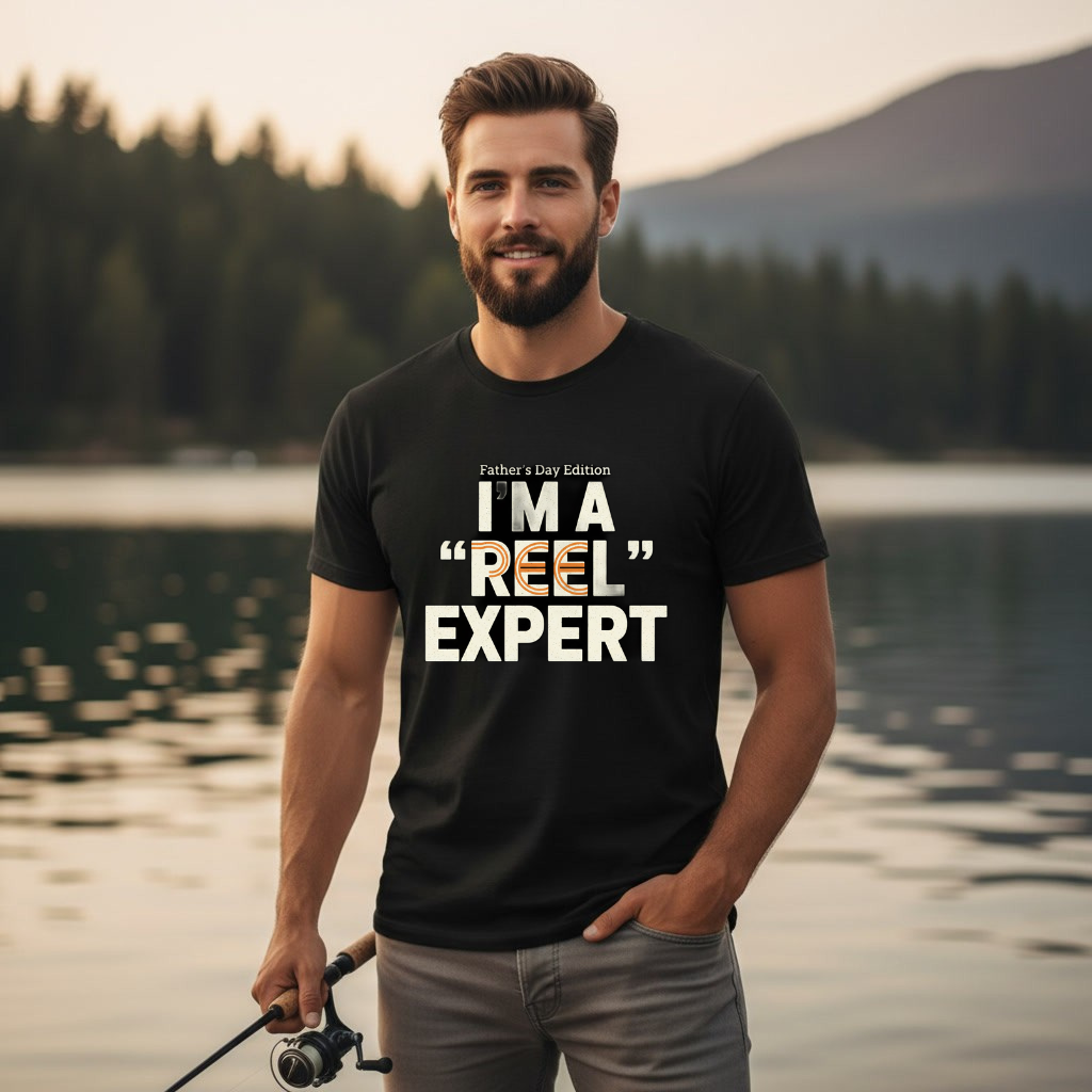 Fishing Dad T-Shirt - "I'm a 'Reel' Expert" Father's Day Tee