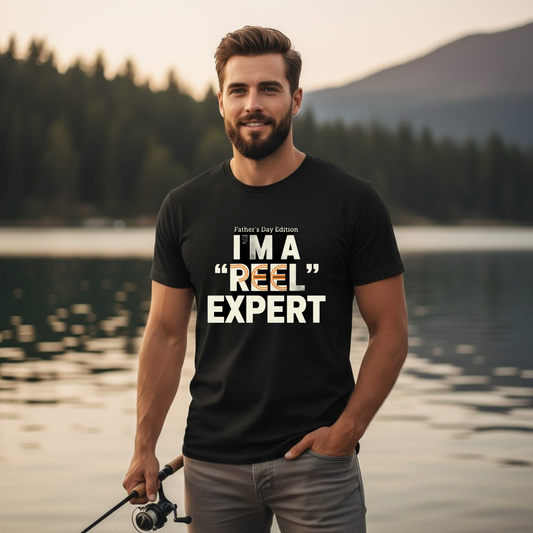 Fishing Dad T-Shirt - "I'm a 'Reel' Expert" Father's Day Tee