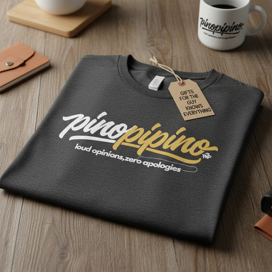 Pinopipino Logo T-Shirt — Retro Script Black Tee