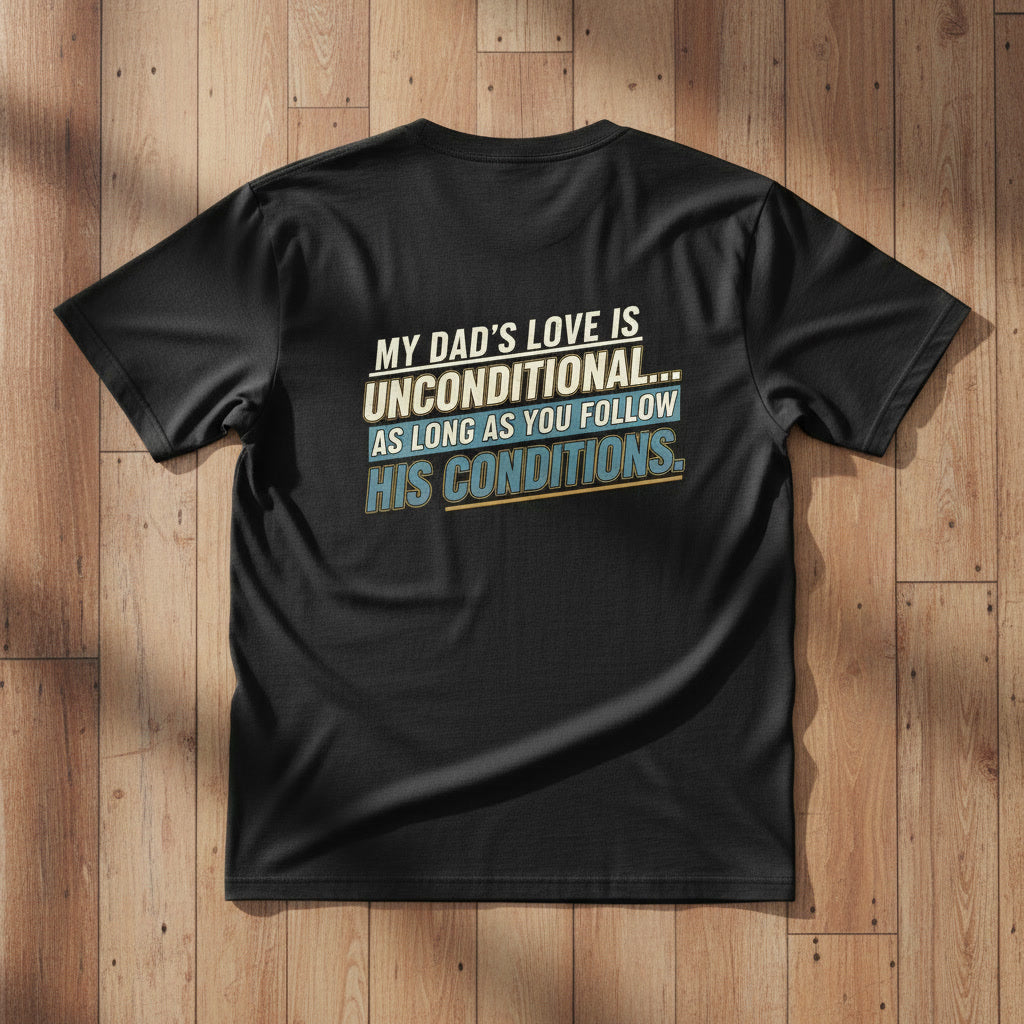 T-Shirt — "My Dad’s Love Is Unconditional" Retro Graphic Father’s Day Tee