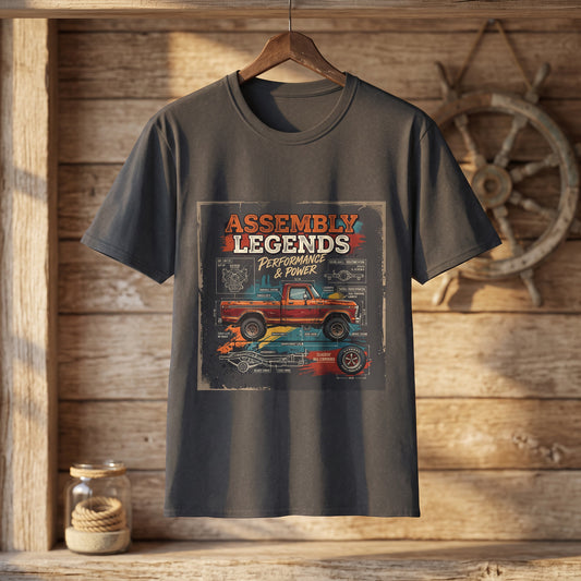 T-Shirt — "Assembly Legends: Performance & Power" Vintage Truck Graphic